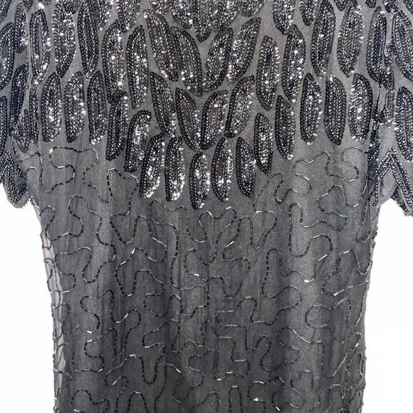 Women’s black in beaded dress size medium - Picture 2 of 10
